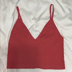 Forever 21 Pink V-Neck Crop Top NWOT